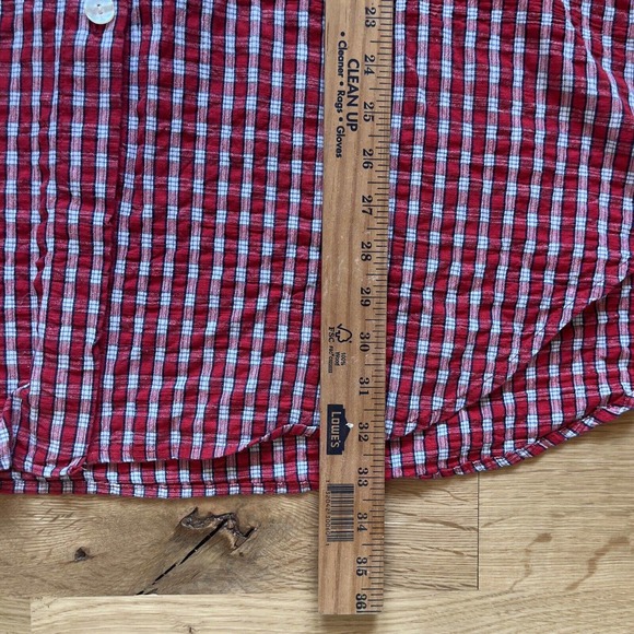Vtg Lady Lori Womens Red Plaid Tunic Top Sz XL Lagenlook Button Up Lumberjack - Picture 12 of 15